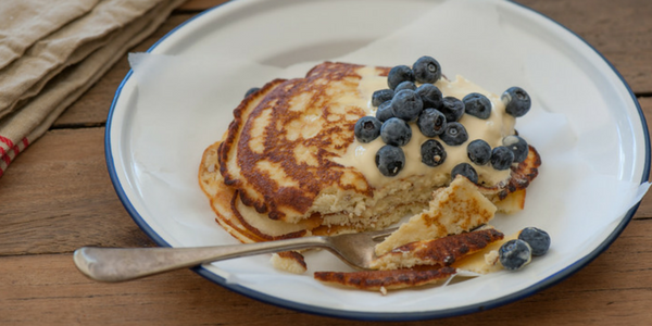 Coconut Flour Pancakes with Blueberries