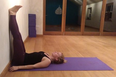 legs up the wall yoga posture