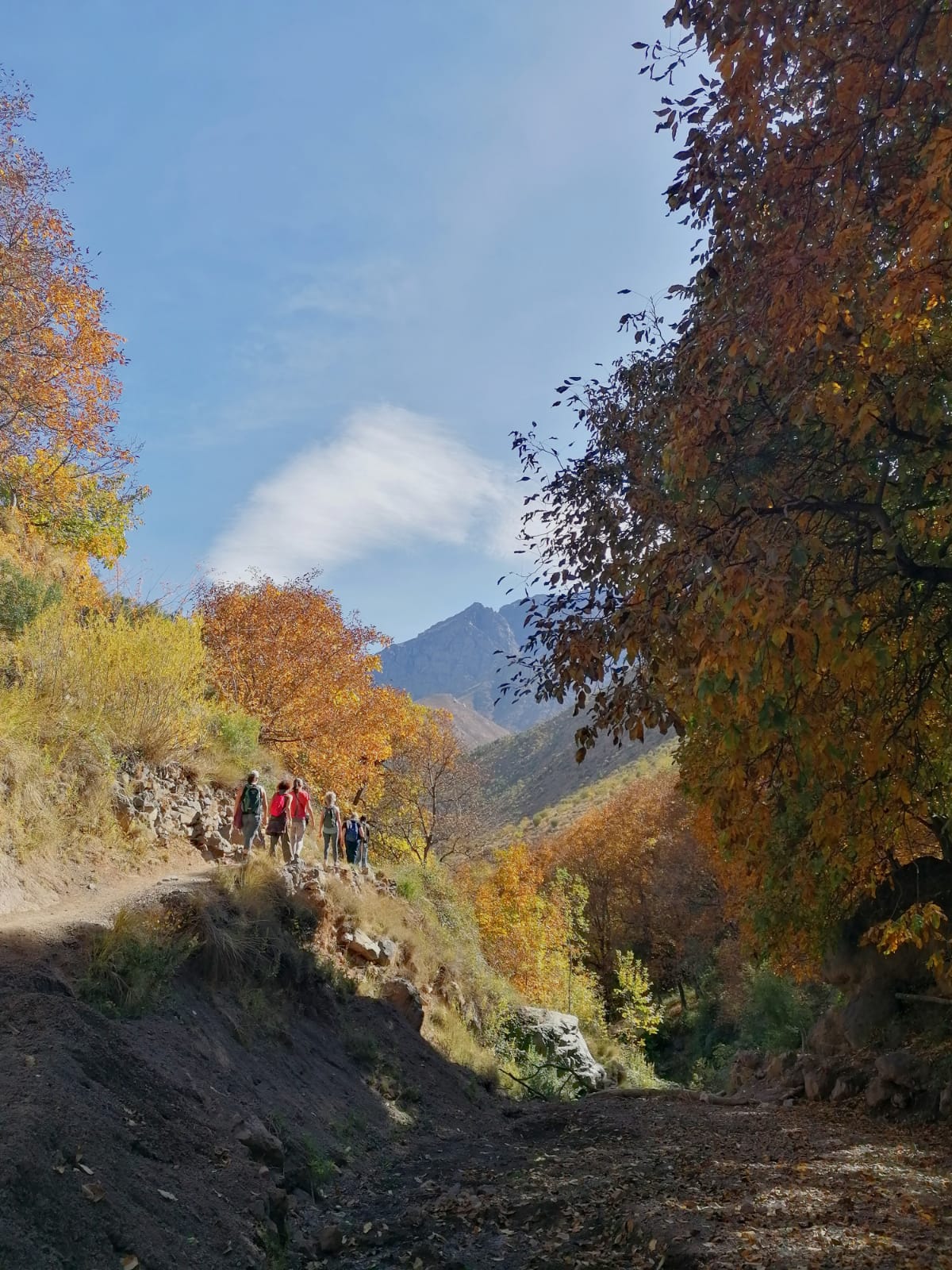 autumn colours and hikers atlas mountains