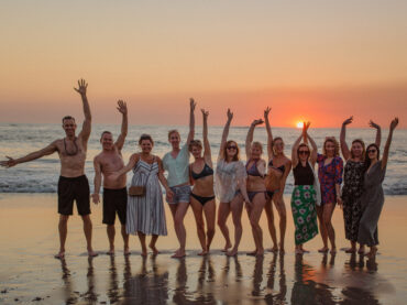 sunset sea swims