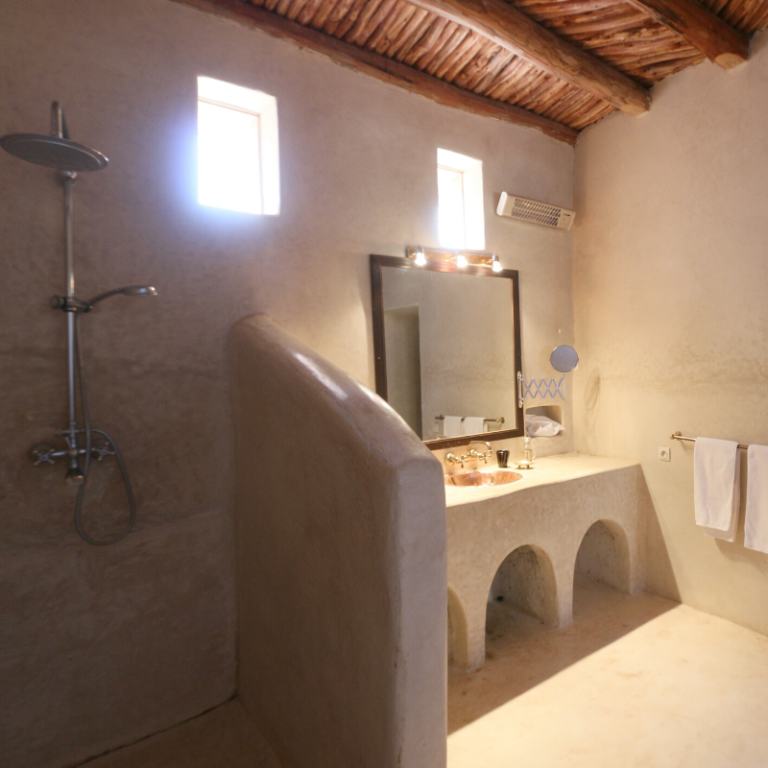 bathroom sink and shower yoga holiday Marrakech