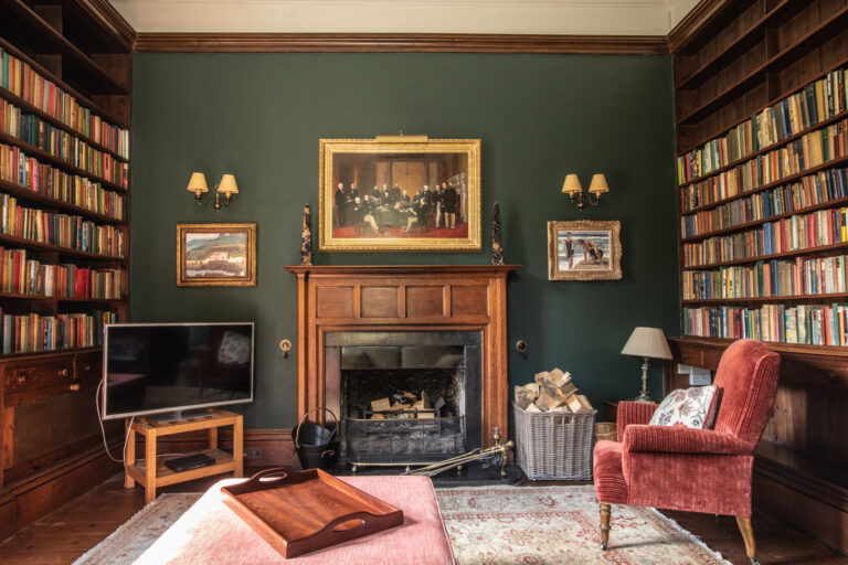 drawing room and fire place