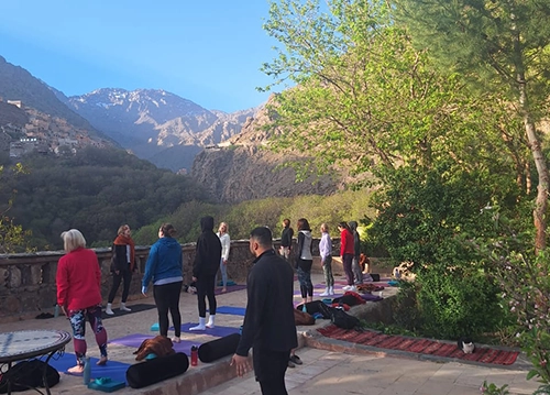 atlas mountains hiking yoga holiday morning