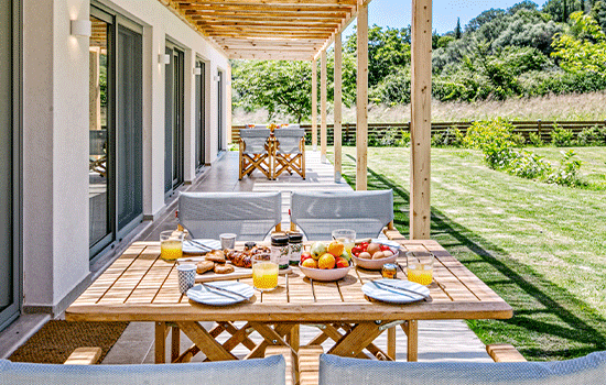 terrace and dining area