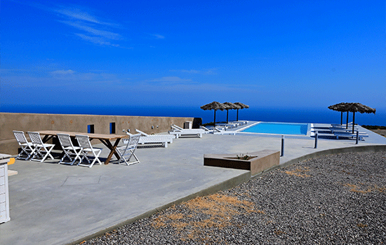 pool and seating area sunshine yoga holiday santorini