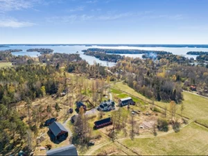 aerial view of vaddo island in sweden