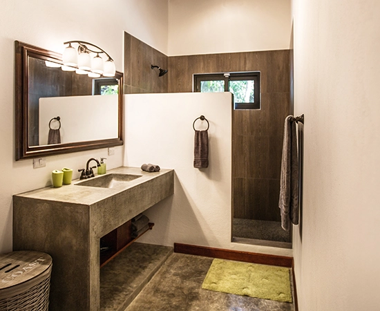 bathroom with walk in shower