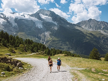 people hiking through the french alps